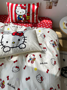 梨梦kitty超级甜可爱卡通40支纯棉，四件套全棉床单被套床上用品