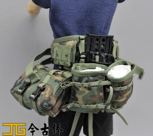 威龙L1/6兵人模型美军迷彩MOLLE战术腰封腰带挎包弹夹回收袋