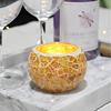 欧式金色马赛克玻璃烛台，浪漫烛光晚餐，表白送礼酒吧装饰摆件道具