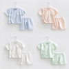 新生婴儿衣服夏季薄款和尚，初生分体纯棉0开裆3月夏装宝宝短袖套装