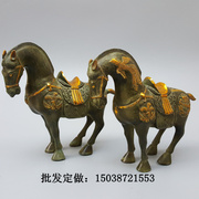 纯铜唐马摆件战马一对生肖，马龙凤马，铜器工艺品青铜马宝马