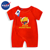 NASA卡通小熊维尼婴儿连体衣夏天短袖新生儿衣服纯棉哈衣外出爬服
