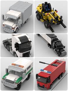 定制积木兼容乐高儿童拼装玩具消防车前端式装载机卡车卡车