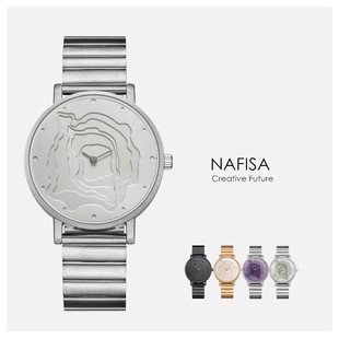 NAFISA手表ins小众设计女男表时尚潮流海外钢带表石英表品牌