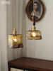 北欧复古黄铜玻璃吊灯，民宿吧台餐厅床头灯，创意个性咖啡厅卧室灯具