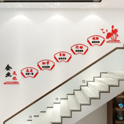 办公室楼梯墙面装饰立体亚克力励志标语公司，激励文字企业文化墙贴