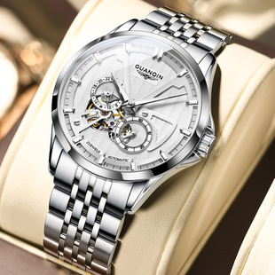 时尚镂空机械表表全自动瑞士士手表钢带夜光表冠琴品牌防水男