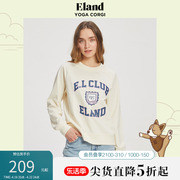 eland衣恋字母印花圆领，卫衣女清新宽松休闲上衣春季