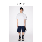 CMF夏季美式休闲后袋徽标刺绣美式复古宽松直筒五分牛仔短裤男