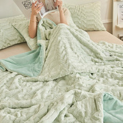络幔牛奶绒空调毯办公室午睡毯法兰绒盖毯珊瑚绒毛毯夏季加厚绒毯