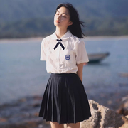 i毕业班服夏季学院风，高三女生拍照校服短袖，制服套装学生英伦风服