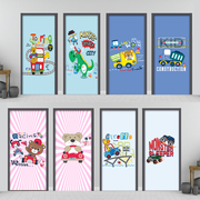 儿童房间卡通创意小汽车门贴纸整张自粘遮丑衣柜玻璃全包遮丑贴膜