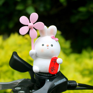 平安可爱小兔子风车竹蜻蜓电瓶自行汽车载电动摩托装饰送闺蜜