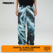 FMACM 23SS Cooling Down冰块“闷与狂”满印直筒印花长裤