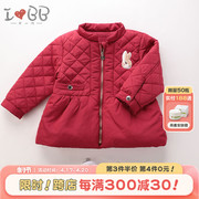 拉比旗下下一代秋冬女童棉衣外套，韩版洋气冬装宝宝加厚保暖童装