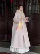 新中式粉色呢子大衣中长款高级感超好看毛呢外套冬装女2024年