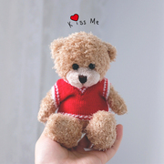 泰迪熊毛绒玩具迷你抱抱熊送女友，礼物可爱萌小熊穿衣服手拿口袋熊
