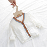 夏季男女宝宝薄款外套婴儿针织开衫防晒衣儿童空调衫小外搭