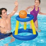 男女宝宝游泳池戏水用品，小孩充气篮球架，儿童水上投篮球门游泳玩具