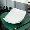 盘子陶瓷深盘纯白方形碟子2个装餐盘水果盘8英寸家用骨瓷盘子菜盘