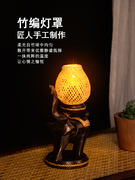 新中式实木台灯东南亚风格灯具，新中式民宿卧室床头灯，书房客厅装饰