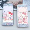 iphone5钢化膜se苹果4s彩膜7plus卡通可爱kitty8p手机，贴膜6plus女