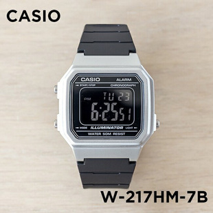 卡西欧手表casiow-217hm-7b潮流户外运动电子表，复古防水小方表
