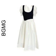 法式白色连衣裙子女夏季2024设计感小众泡泡袖初恋长裙小个子