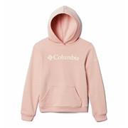 Columbia/哥伦比亚女童装运动上衣连帽套头卫衣粉色春秋款抓绒衫