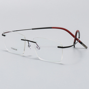 无螺丝商务纯钛近视无框眼镜，框架男款一体超轻配眼镜防辐射变色