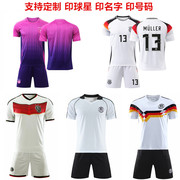 亲子足球服短袖套装德国队球衣13穆勒短裤学生男女比赛服定制