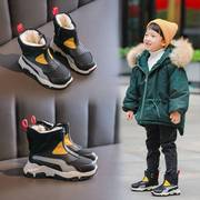 儿童雪地靴男童鞋子，2023冬季加棉靴子女童，中大童保暖加厚短靴