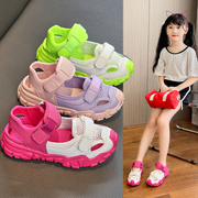 女童包头凉鞋，2024夏季儿童软底，透气网面鞋子小女孩宝宝运动鞋