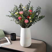 现代简约拉丝陶瓷花瓶摆件插花创意客厅桌面家居软装饰工艺品
