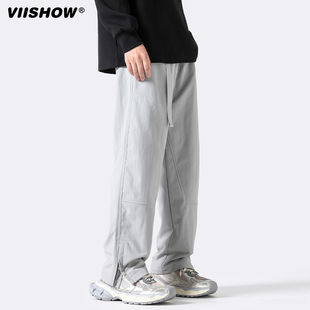 VIISHOW男士小众牛仔裤潮牌美式直筒休闲男生裤子潮流复古工装裤