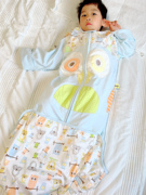 婴儿童睡袋一体式成长薄款双层纯棉宝宝春秋季幼儿包脚防踢被神器