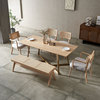 北欧实木藤编家用餐桌椅，组合不锈钢现代简约白蜡，木小户型饭桌子