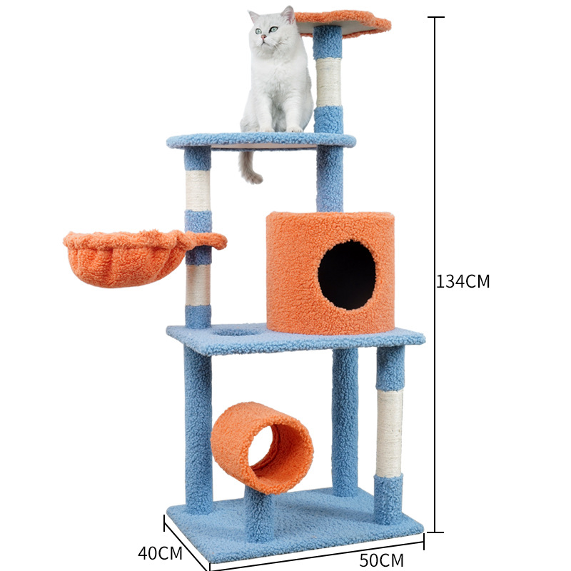 猫爬架猫玩具猫爪板宠物玩具，猫爬架源头工厂，仿实木猫爬架猫抓柱树