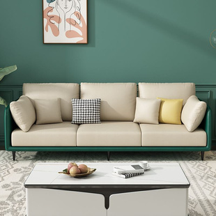 轻奢客厅沙发三人位小户型现代简约2.6米2.3米办公直排沙发科技布