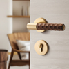 新中式卧室门锁室内房间木门门把手复古磁吸静音实木木质房门锁