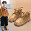 男童马丁靴2024年秋冬季加绒宝宝，棉鞋儿童鞋子，真皮二棉短靴潮