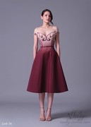 泰国设计师设计poem渐变露肩肩膀，插肩裹胸连衣裙礼服