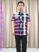 甩丝光纯棉短袖衬衫男大格子，普洛克24夏薄款商务半袖衬衣
