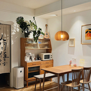 广东中山餐厅吊灯现代简约日式复古卧室原木，艺术创意北欧南瓜灯具