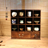 实木日式做旧多宝格柜子置物架子收纳柜子仿古创意格子博古架