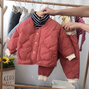 宝宝棉衣套装女1-3岁婴幼儿冬装丝绵，棉袄男童小童棉服加厚棉袄潮0