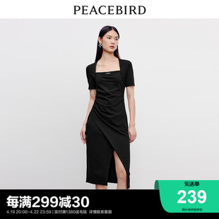 商场同款太平鸟女装2024春季优雅针织连衣裙A1FAD3201