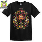 春夏季霸气狮子王T恤男短袖 动物图案纯棉圆领半袖美式流行潮