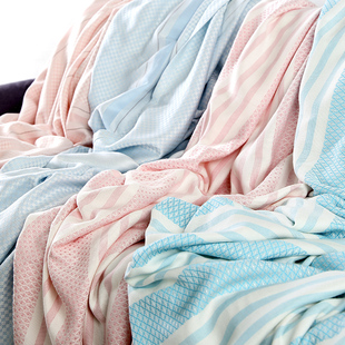 婴儿儿童冰丝毯盖毯竹纤维毛巾被，宝宝夏凉被成人单双人(单双人)毯子空调毯