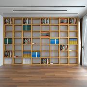 老榆木书架定制满墙整墙全实木复古客厅落地书柜原木落地置物架